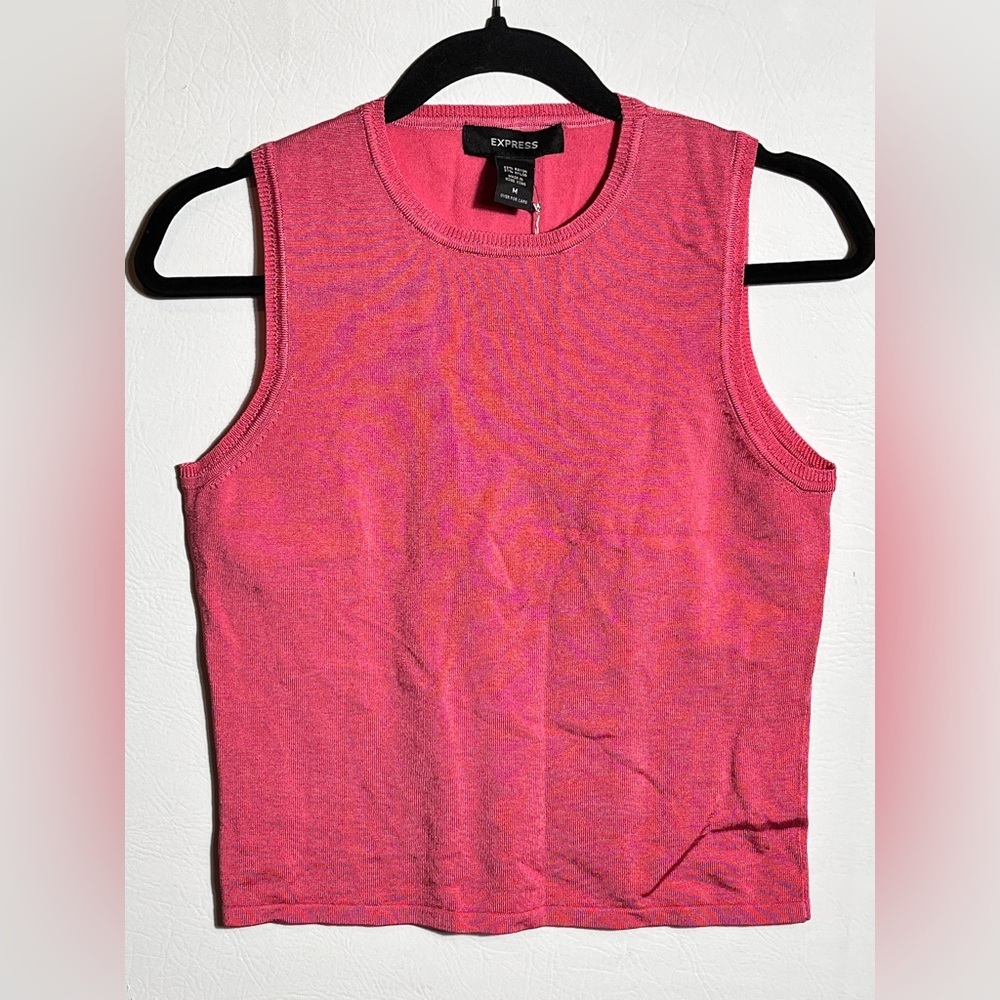 Express Vintage Pink Metallic Shine Tank Top Medium NWT